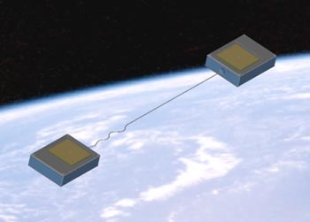 Tethered Picosatellites in orbit